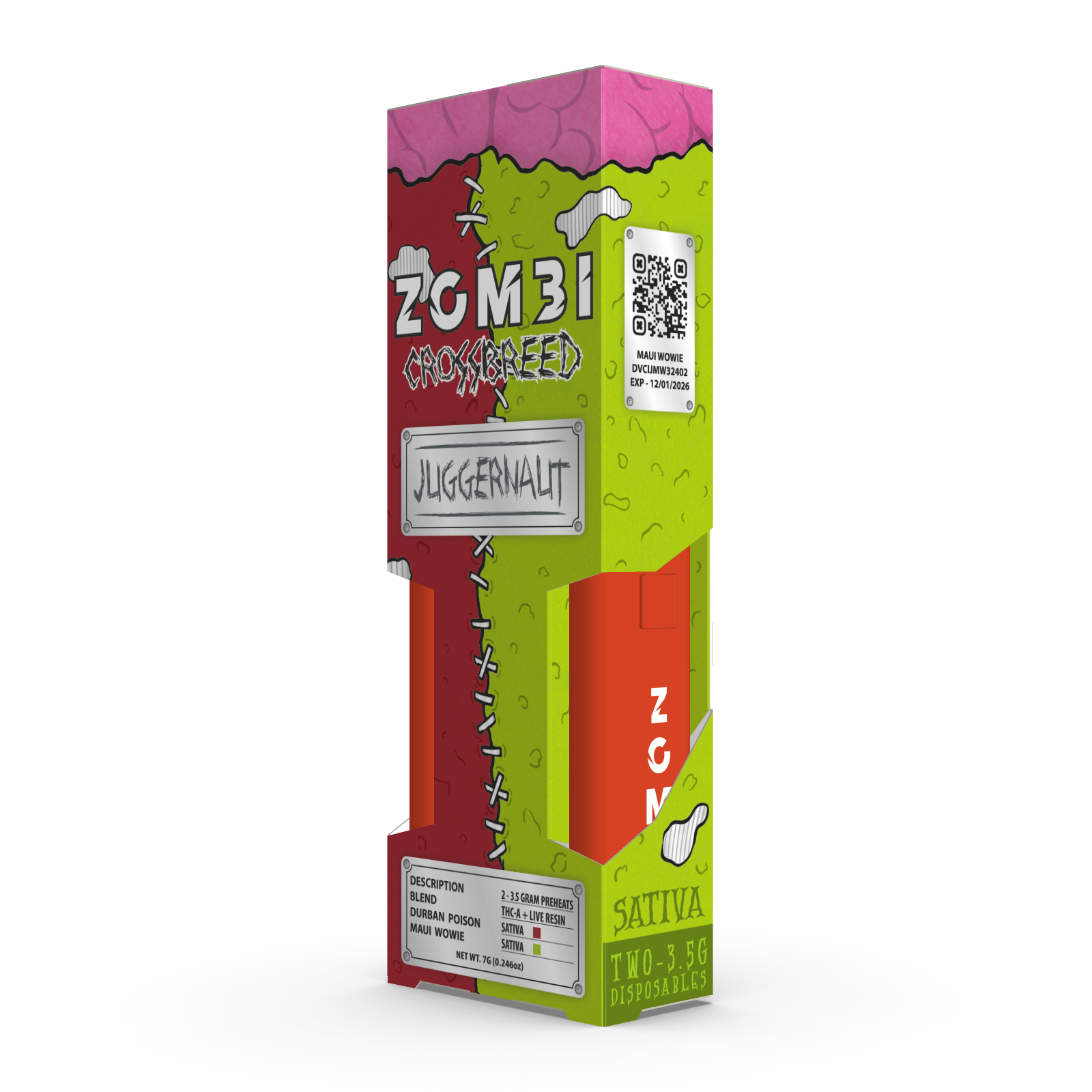 Crossbreed Juggernaut - 3.5G Disposable 2pk (7G, Sativa)